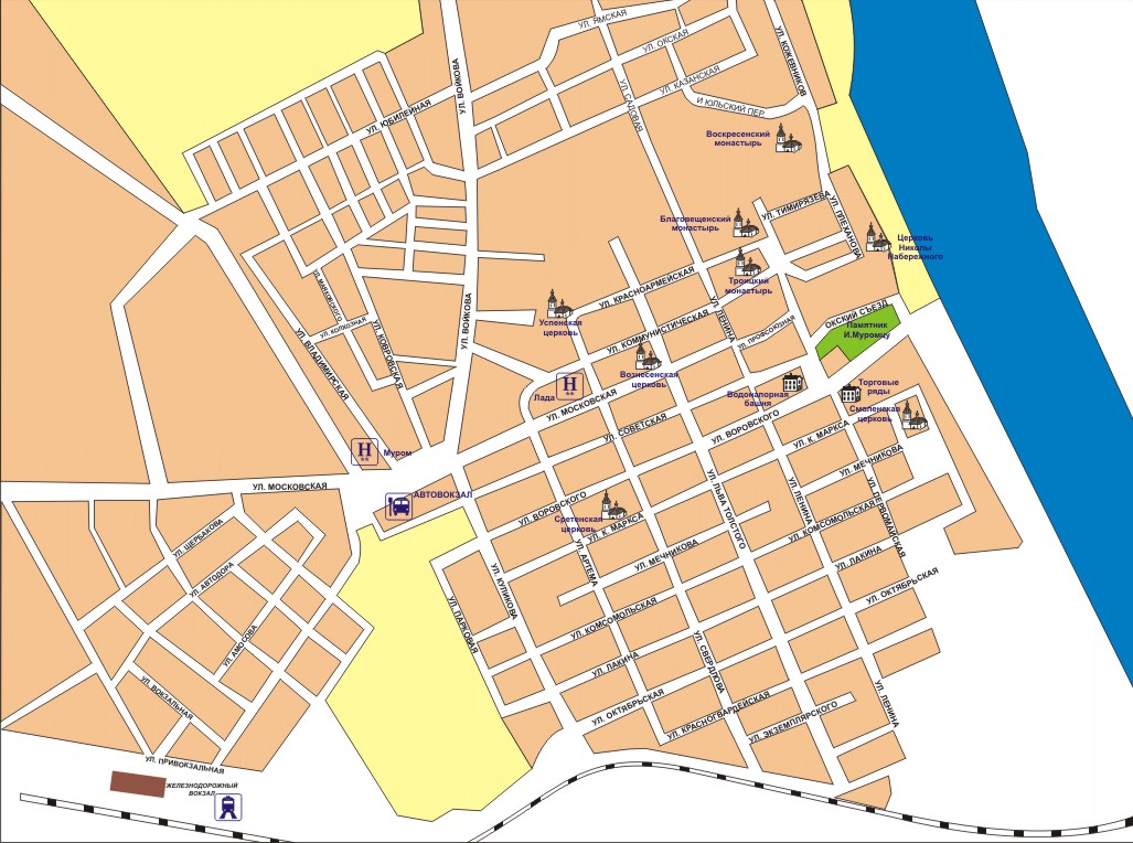 Карта владимира с улицами с достопримечательностями - 85 фото